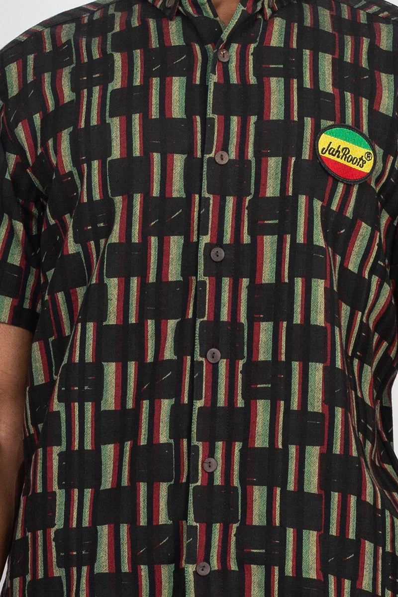 Checkered Rasta Button Down Shirt