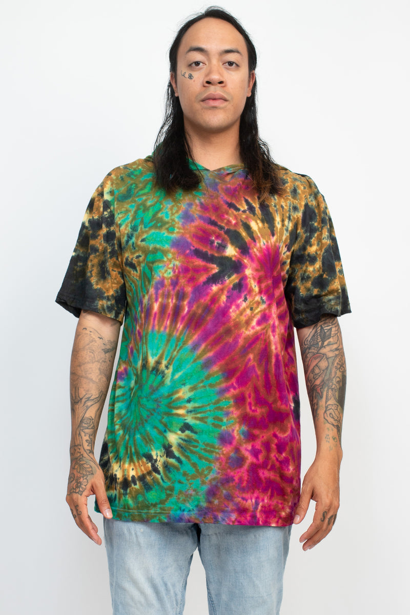 Grunge Tie-Dye Hoodie Tee