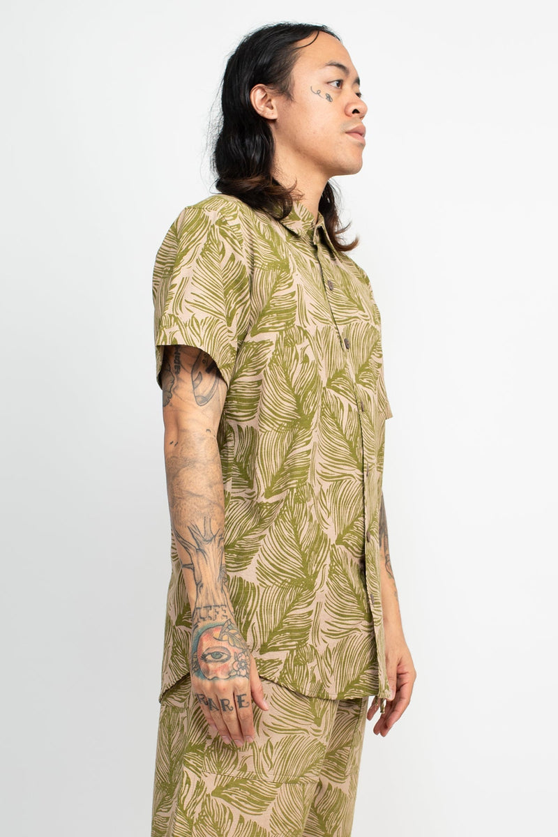 Tropical Leaves Button Up Shirt