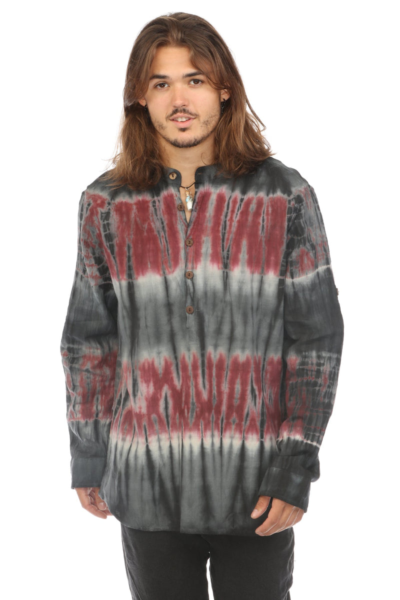 Tie-dye Homespun Longsleeve Henley Shirt