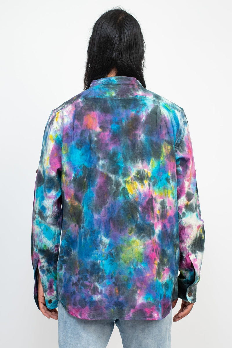 Tie-dye Homespun Longsleeve Henley Shirt