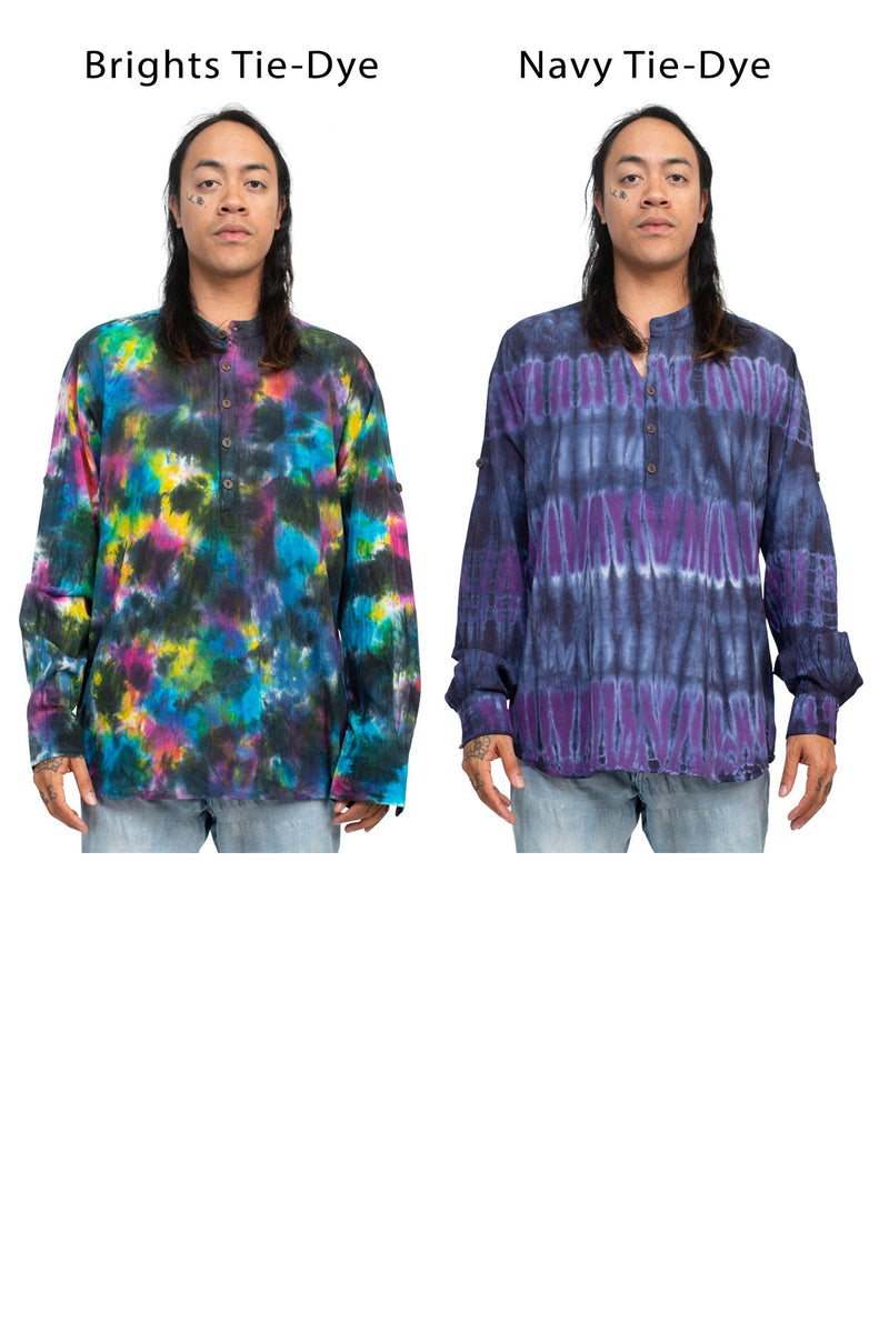 Tie-dye Homespun Longsleeve Henley Shirt