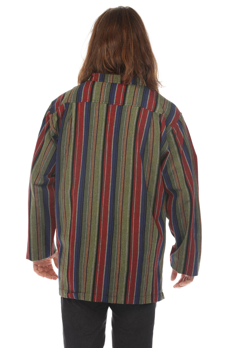 Multicolor Striped Mens Long Sleeve Kurta