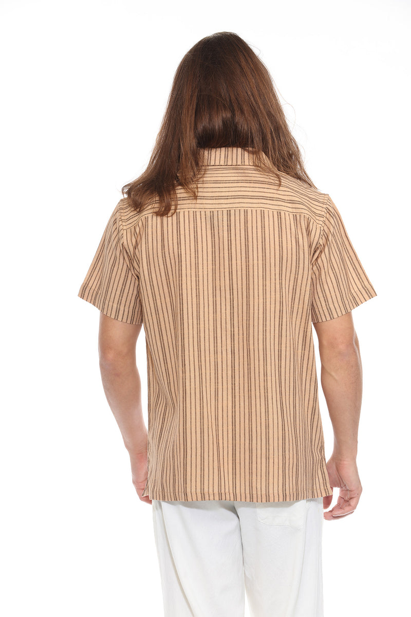 Striped Overdyed Homespun Camp Shirt