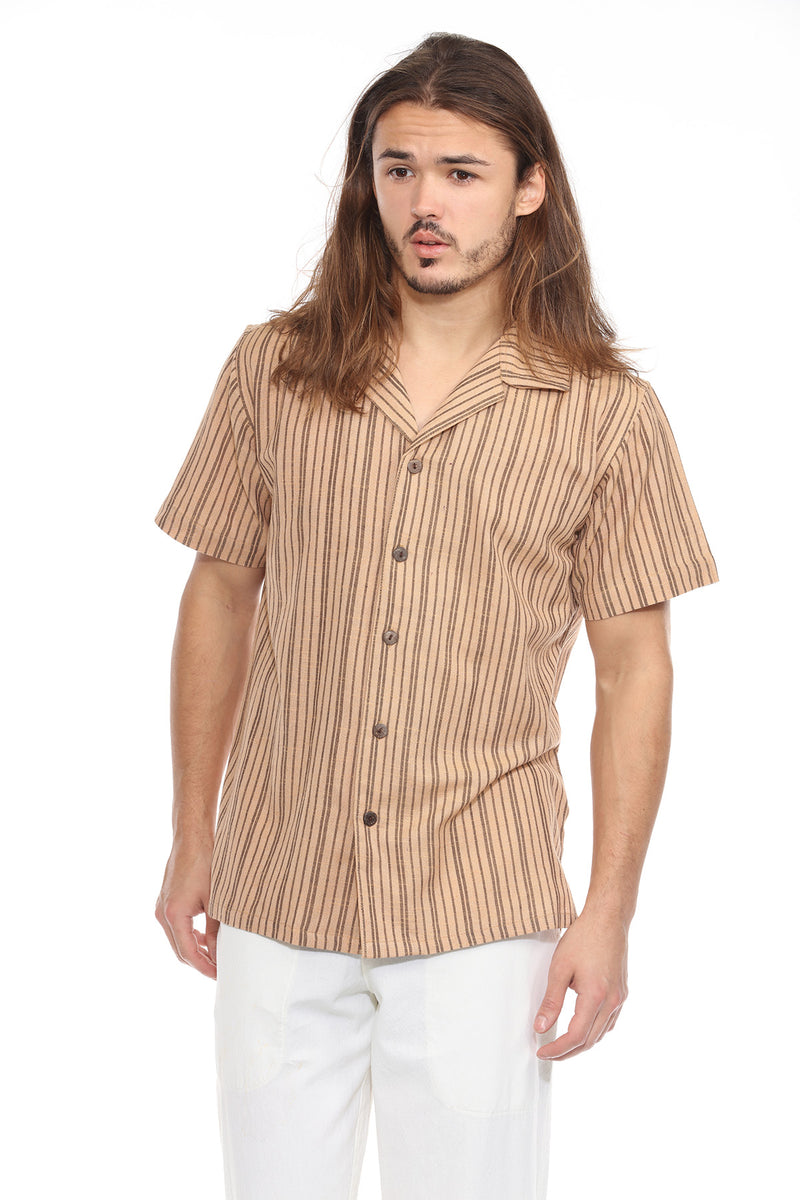 Striped Overdyed Homespun Camp Shirt