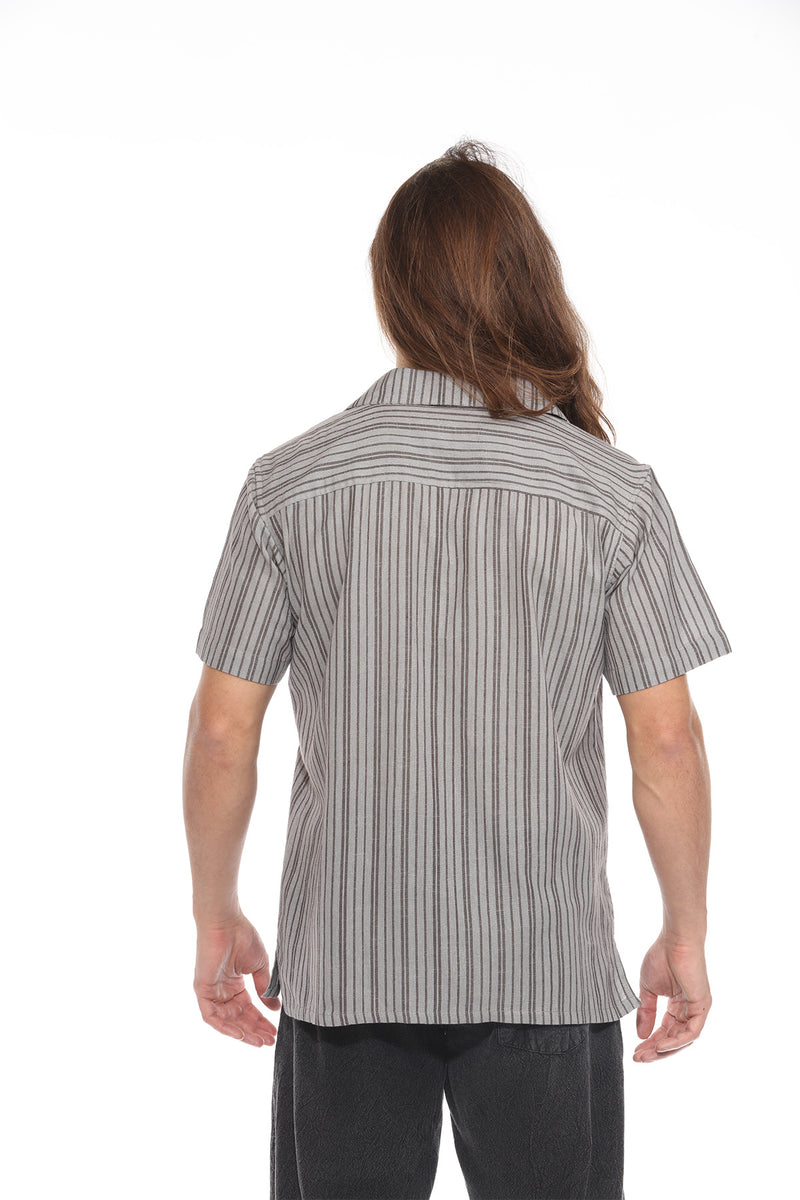 Striped Overdyed Homespun Camp Shirt