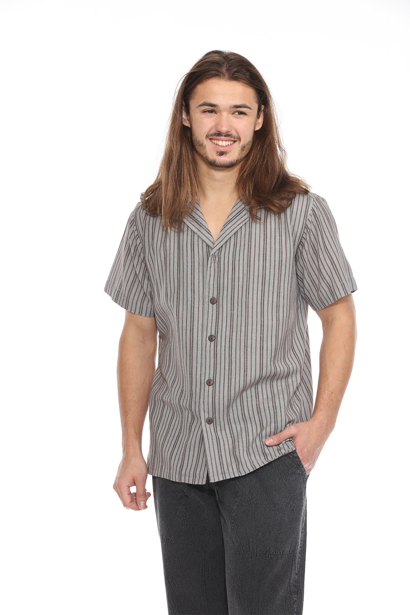 Striped Overdyed Homespun Camp Shirt