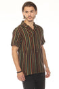 Load image into Gallery viewer, Rasta Striped Camp Shirt
