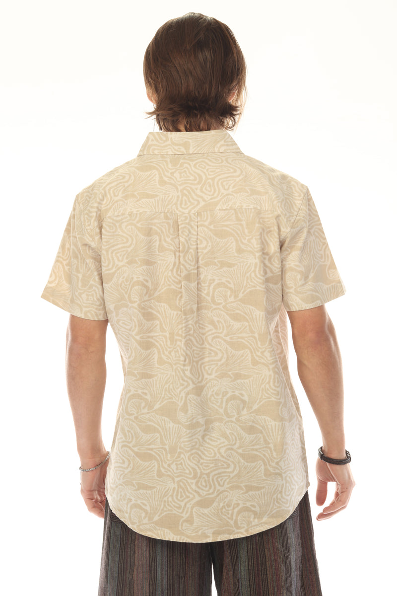Abst Mushroom Print SS Shirt