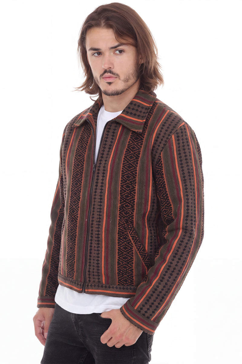 Striped Cotton Work Jacket