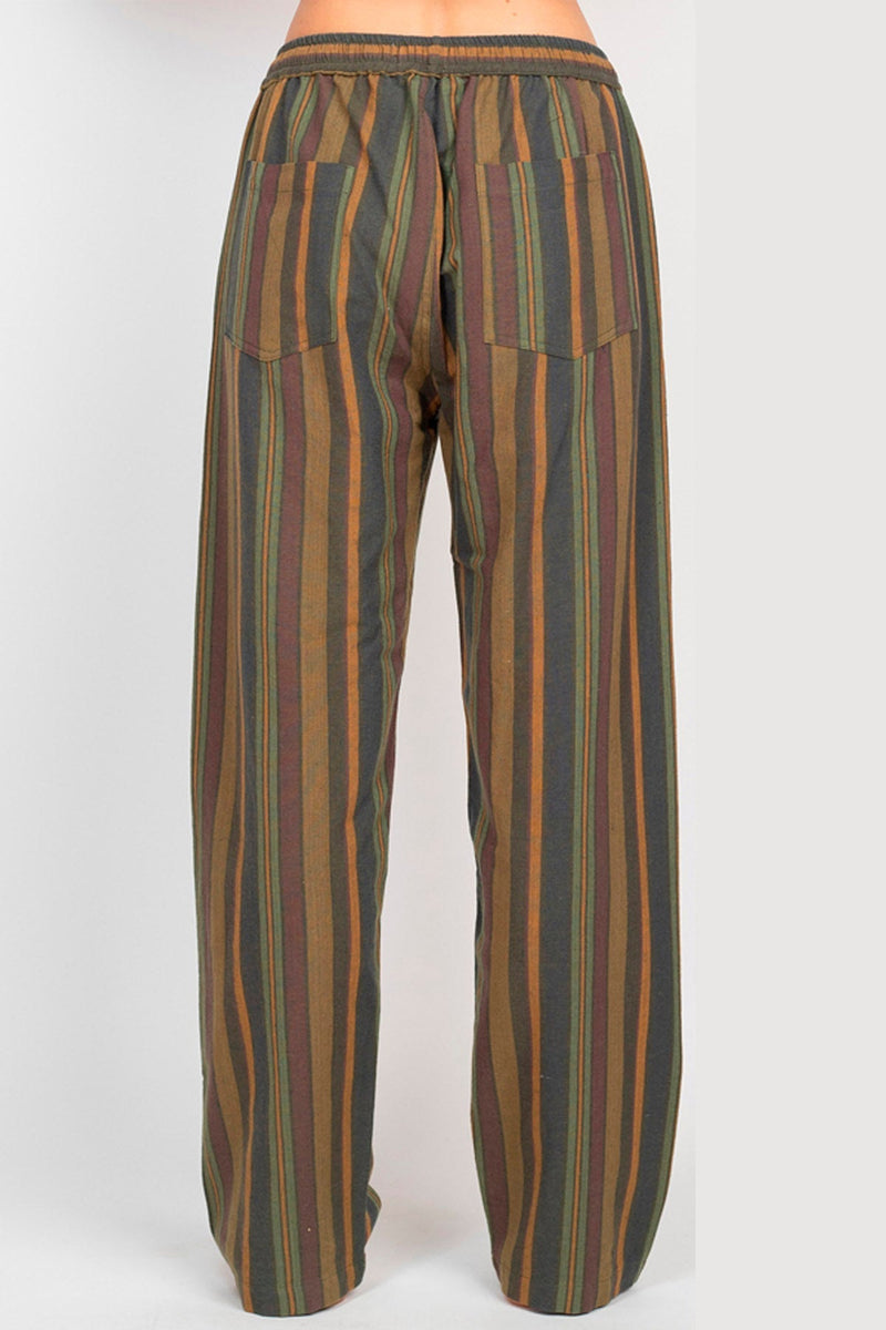 Unisex Stripe Comfy Lounge Pant with Elastic Waist