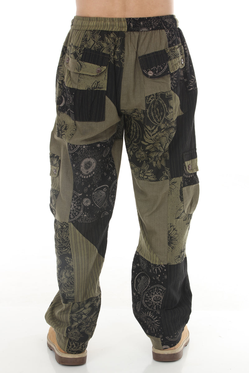 Vintage Patchwork Mens Cargo Pants