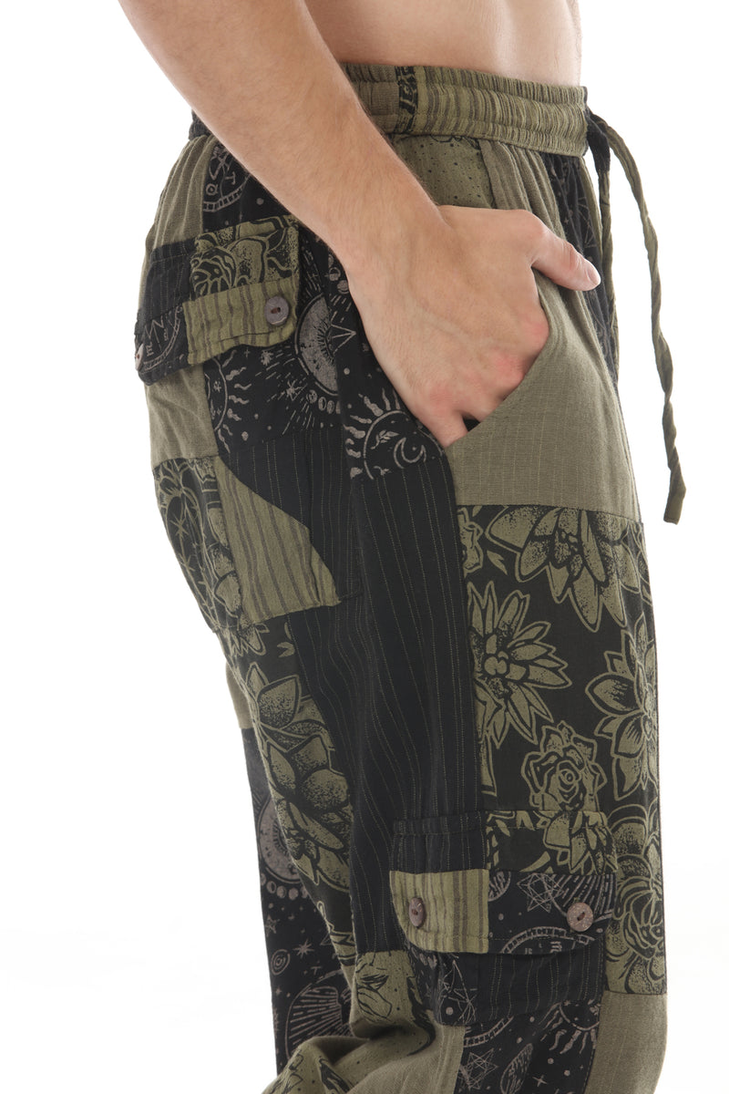 Vintage Patchwork Mens Cargo Pants