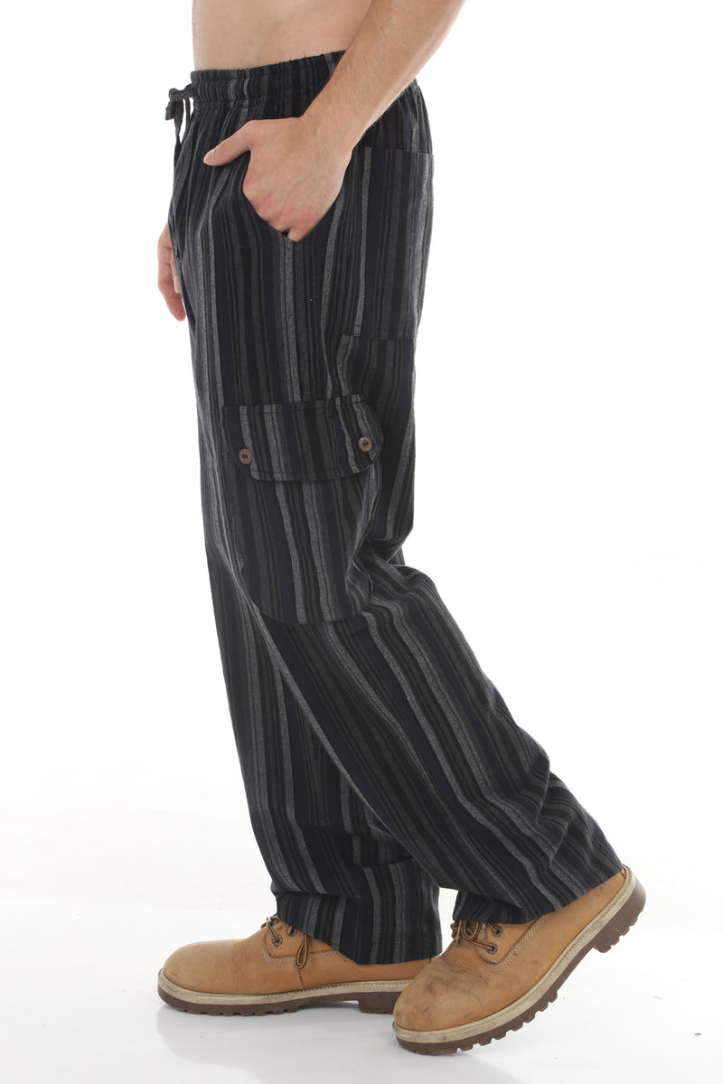 Unisex Striped Cargo Pants