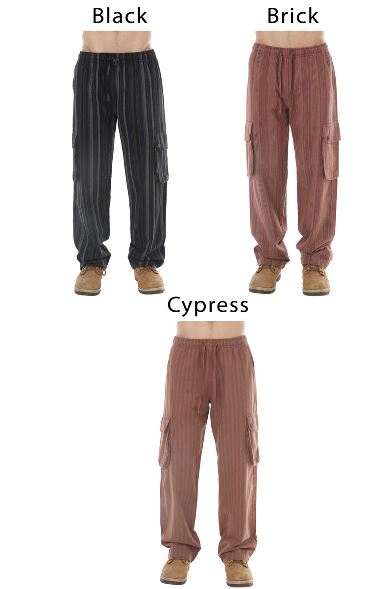 Unisex Striped Cargo Pants