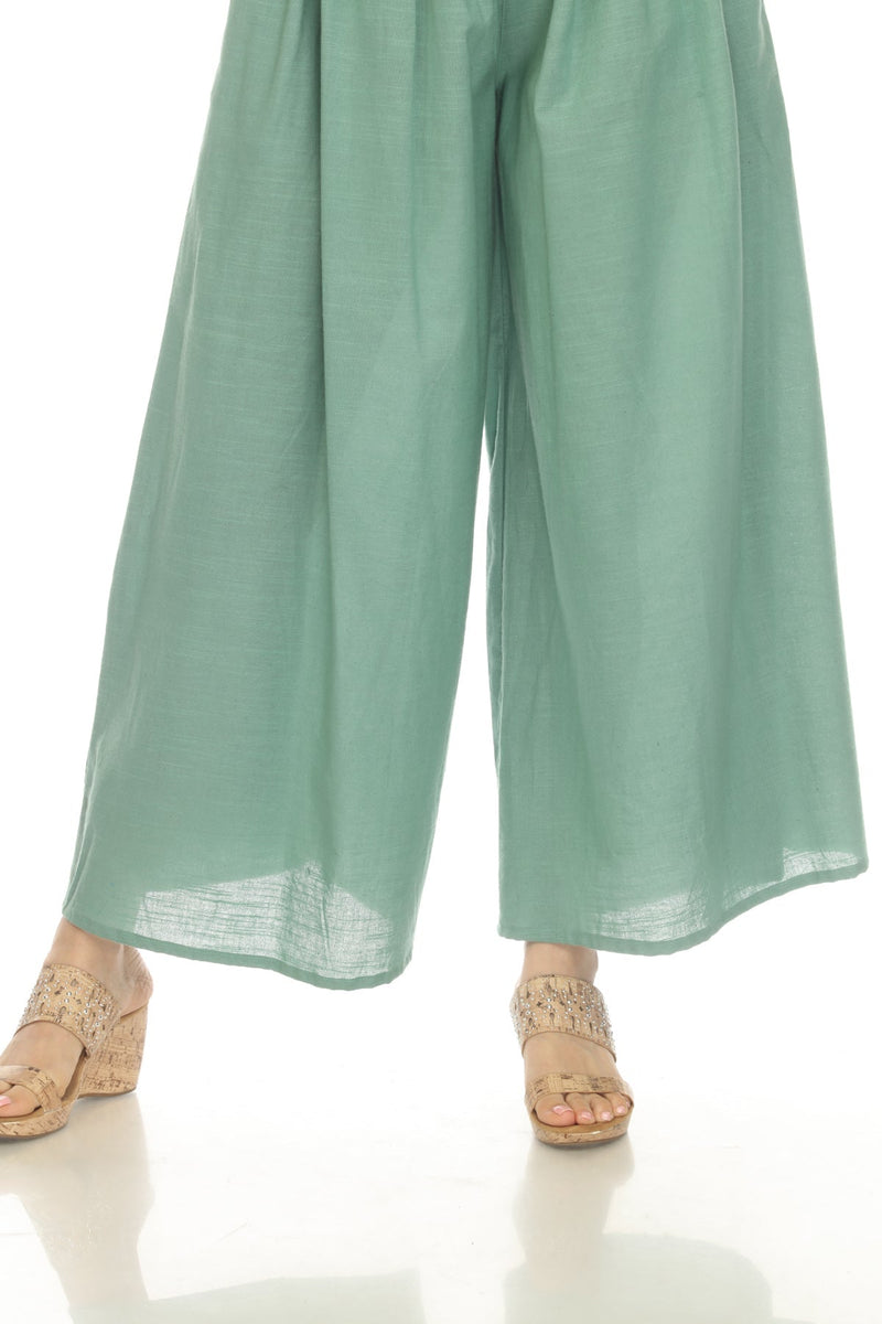 Homespun Cotton Palazzo Pants