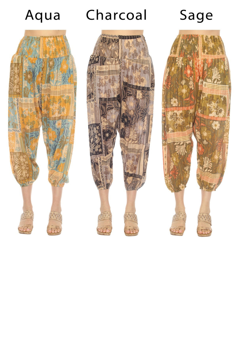 Tropical Patchwork Harem Pants