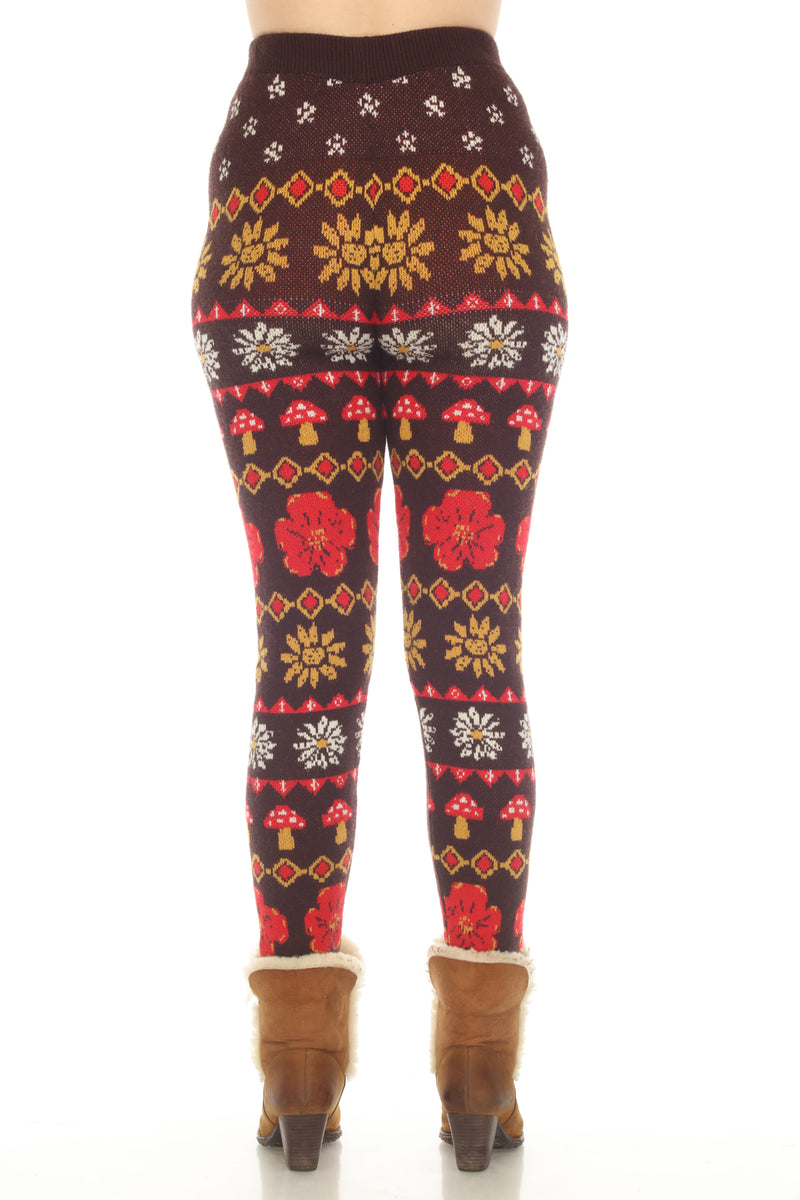 Fair Isle Mushroom Sweater Leggings