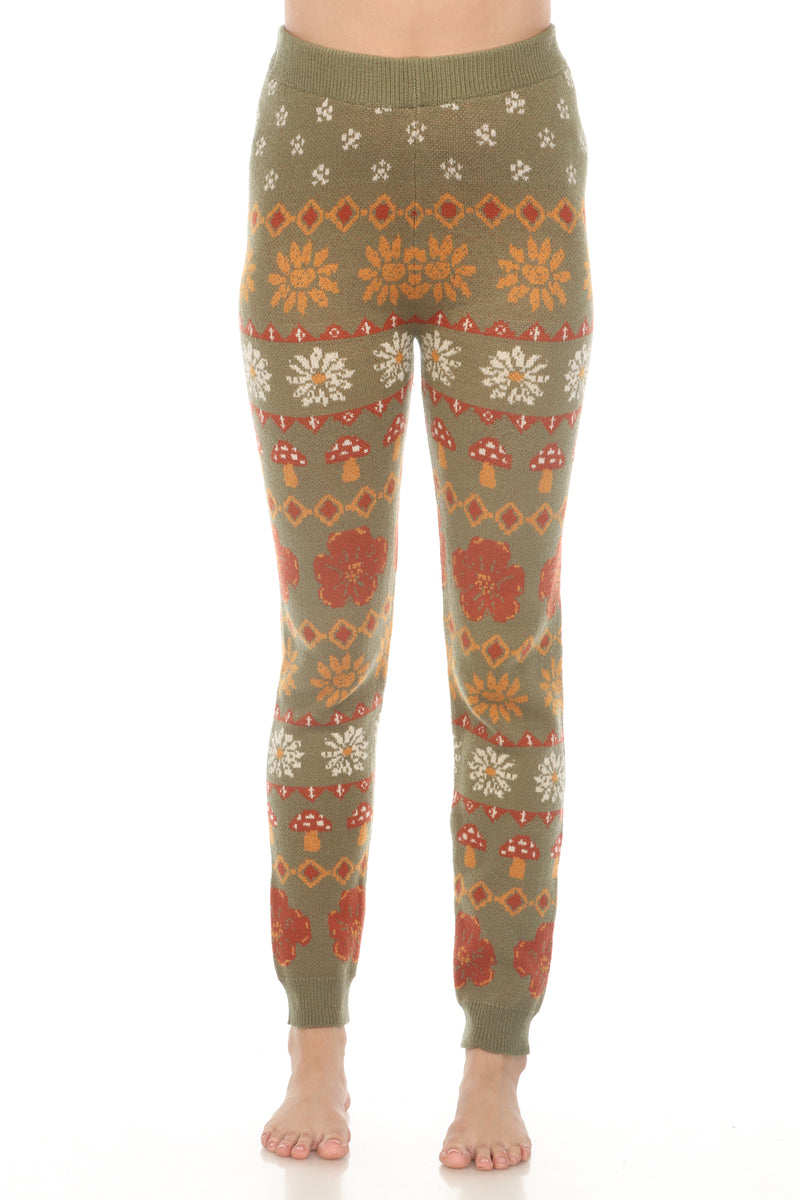 Fair Isle Mushroom Sweater Leggings