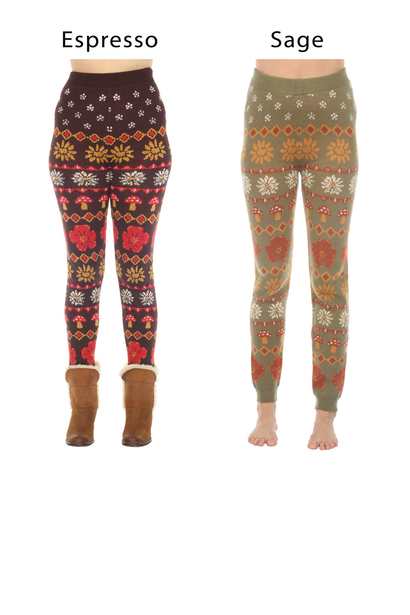 Fair Isle Mushroom Sweater Leggings