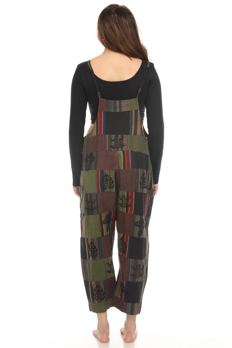 Womens Patchwork Overalls