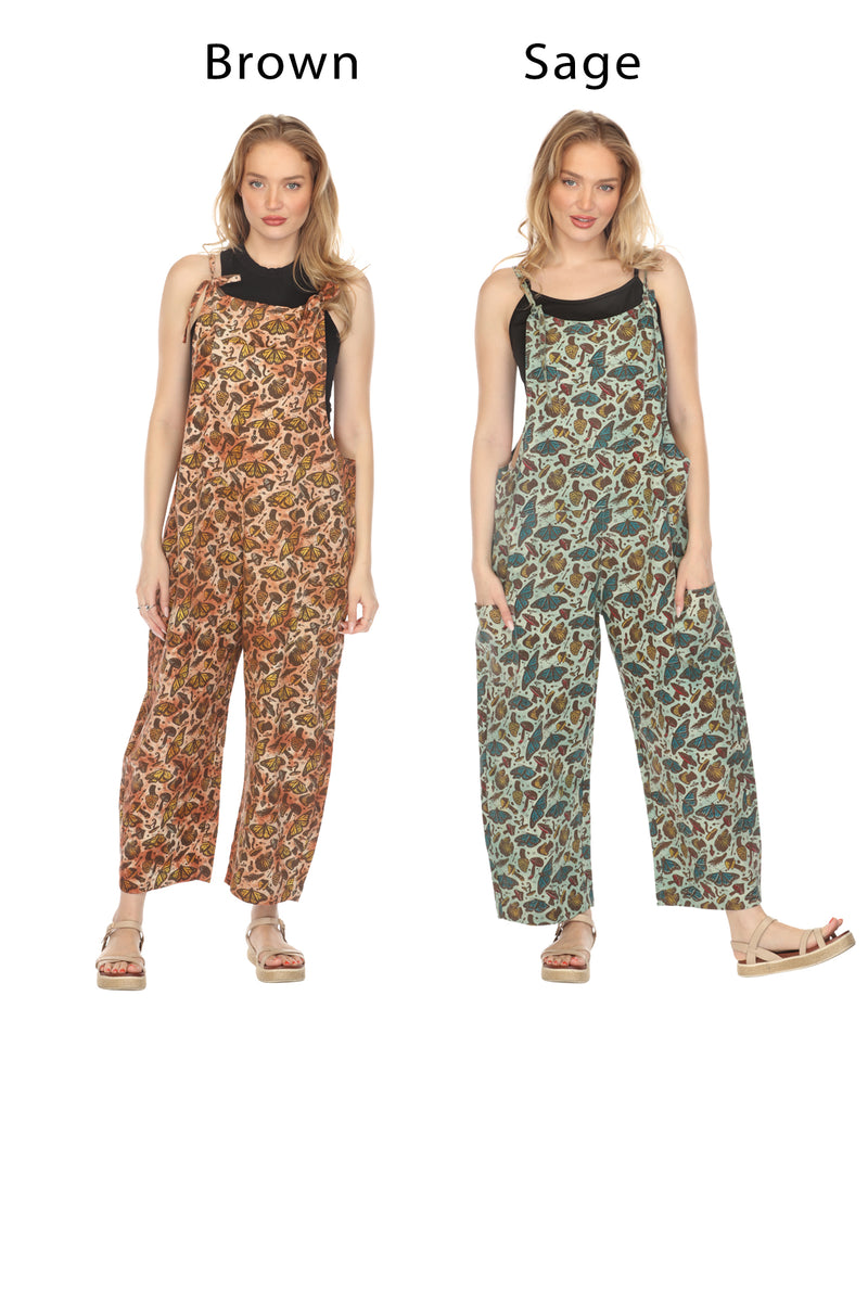 Homespun Butterfly Oversized Overalls