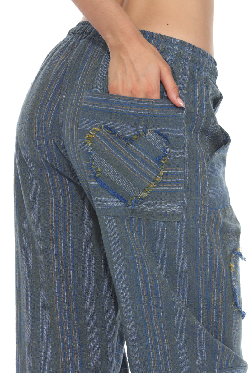 Heart Patchwork Barrel Pants