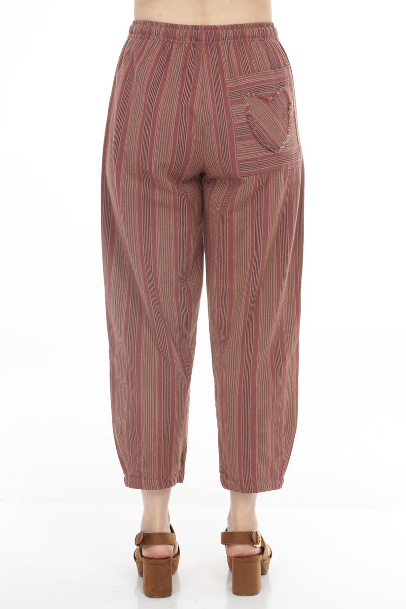 Heart Patchwork Barrel Pants