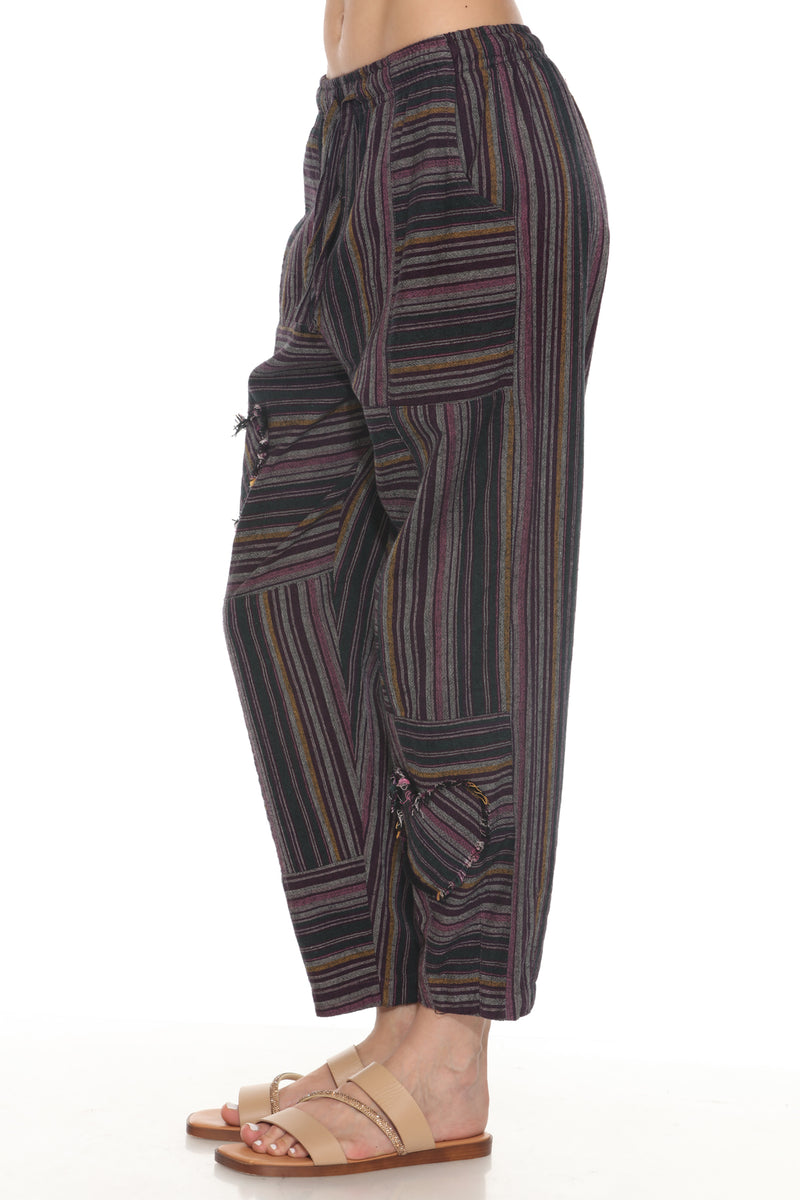 Heart Patchwork Barrel Pants