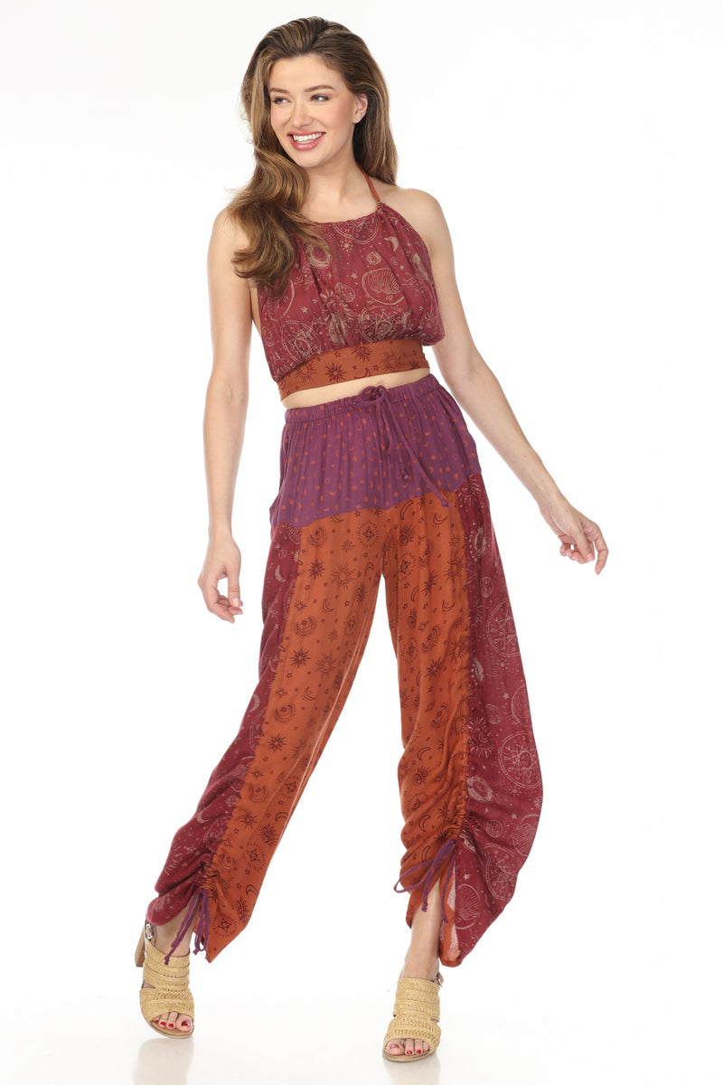Celestial Patchwork Drawstring Pants