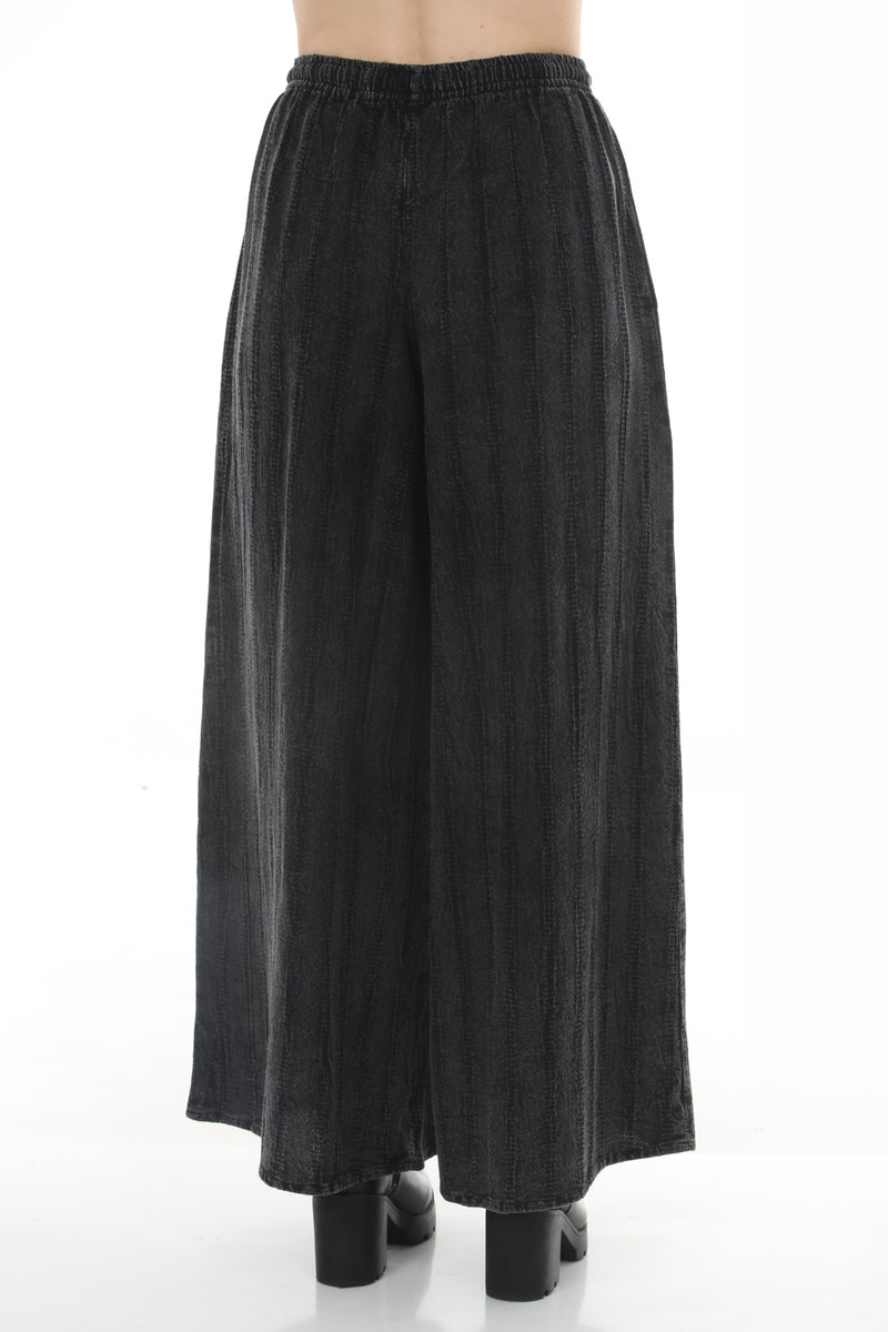 Stonewashed Waffle Wide Leg Pants