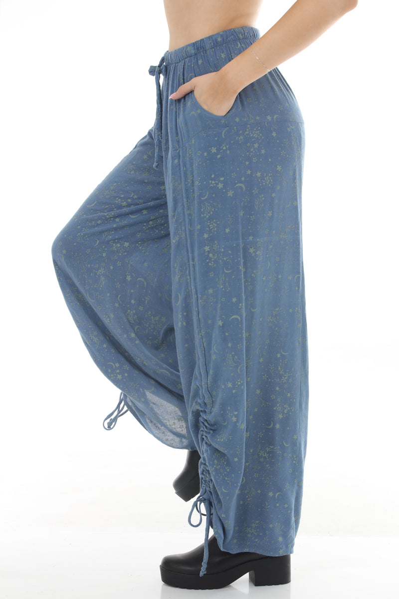 Celestial Flower Drawstring Pants