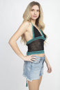 Load image into Gallery viewer, Tri Color Crochet Halter Top
