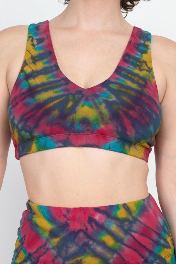 Tie Dye High Neck Organic Cotton Bra