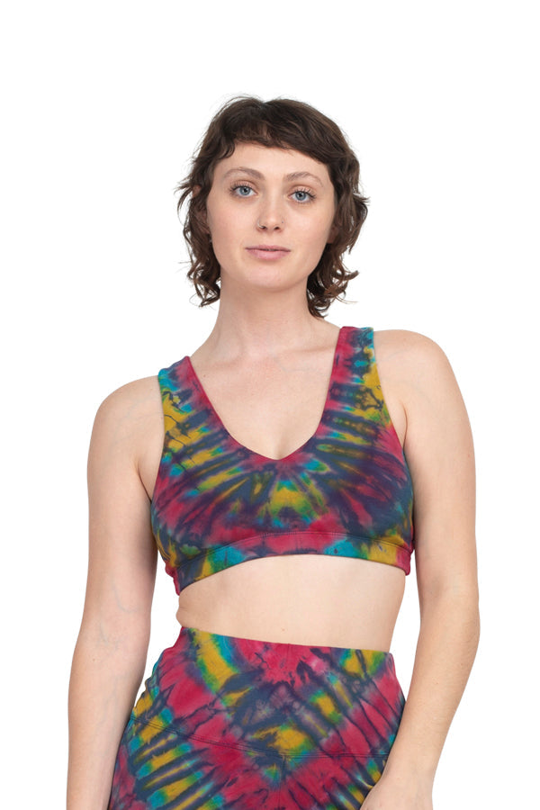 Tie Dye High Neck Organic Cotton Bra