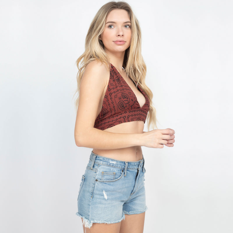 Bandana Print Halter Top