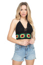 Load image into Gallery viewer, Rasta Flower Crochet Top
