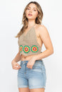 Load image into Gallery viewer, Rasta Flower Crochet Top
