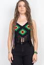 Load image into Gallery viewer, Rasta Fringe Crochet Top
