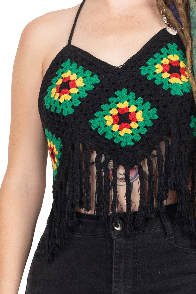 Rasta Fringe Crochet Top