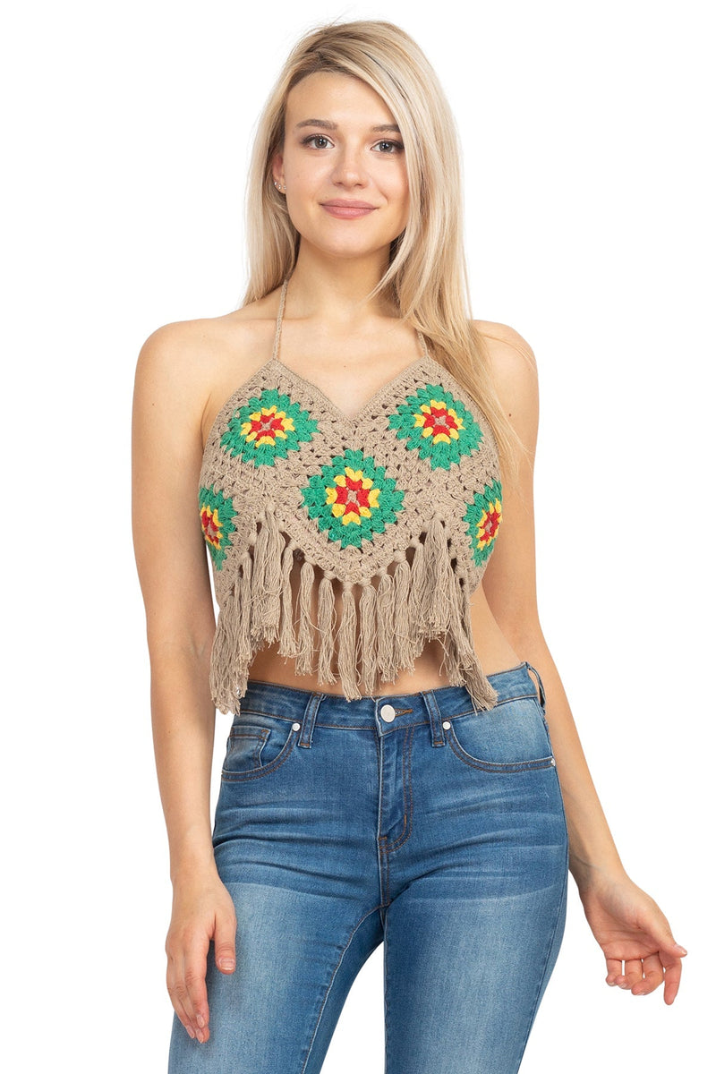 Rasta Fringe Crochet Top