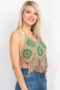 Load image into Gallery viewer, Rasta Fringe Crochet Top
