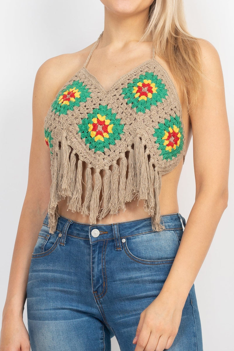 Rasta Fringe Crochet Top