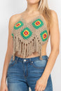 Load image into Gallery viewer, Rasta Fringe Crochet Top
