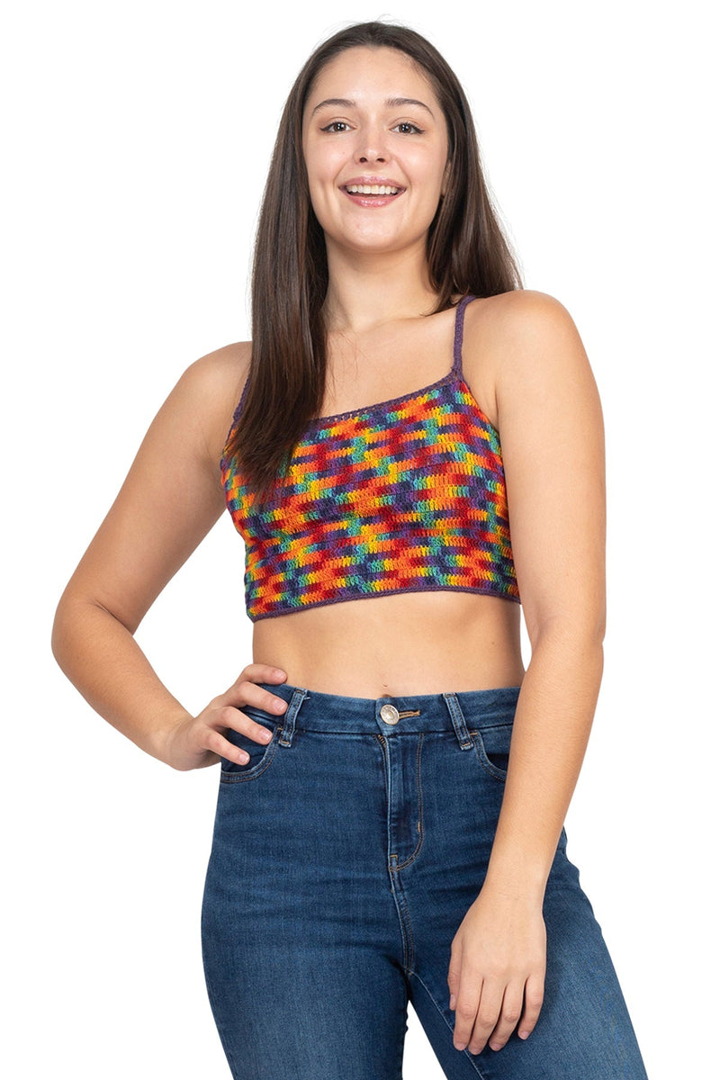 Space Tie-dye Crochet Halter Top