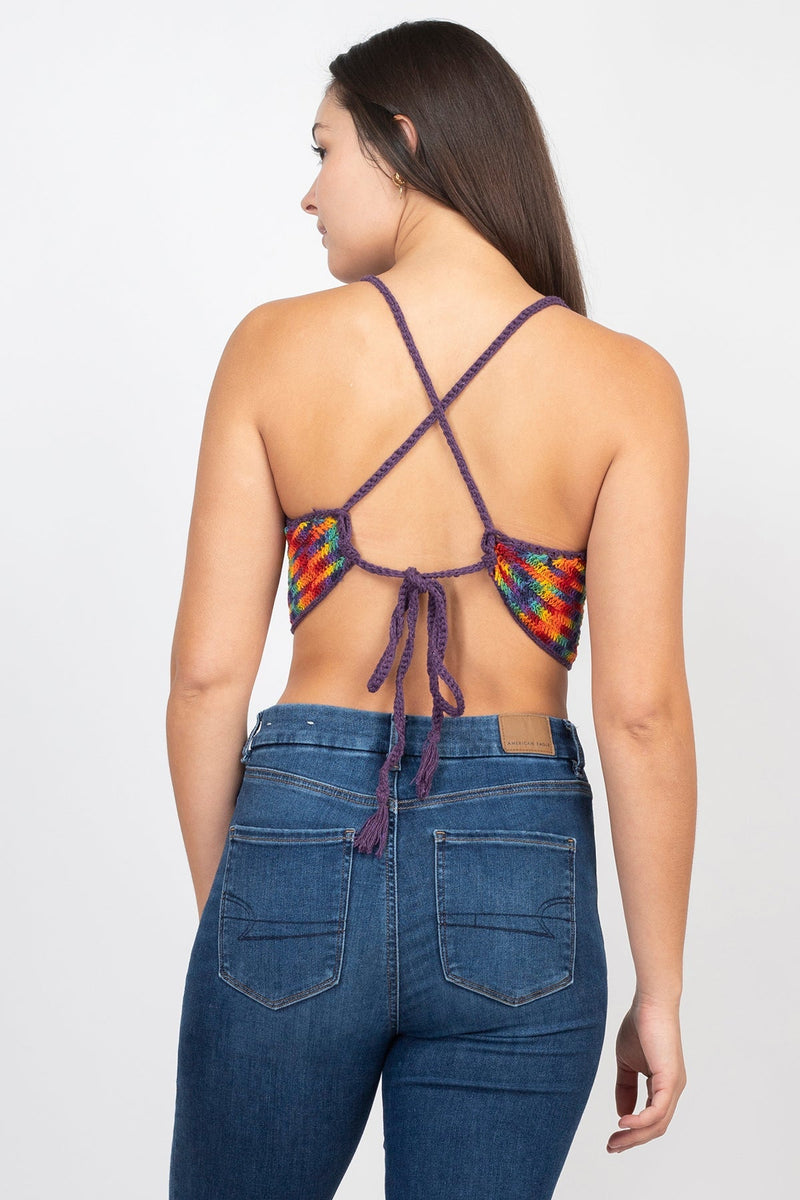 Space Tie-dye Crochet Halter Top