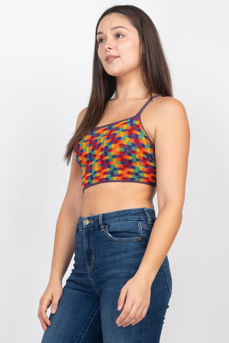 Space Tie-dye Crochet Halter Top