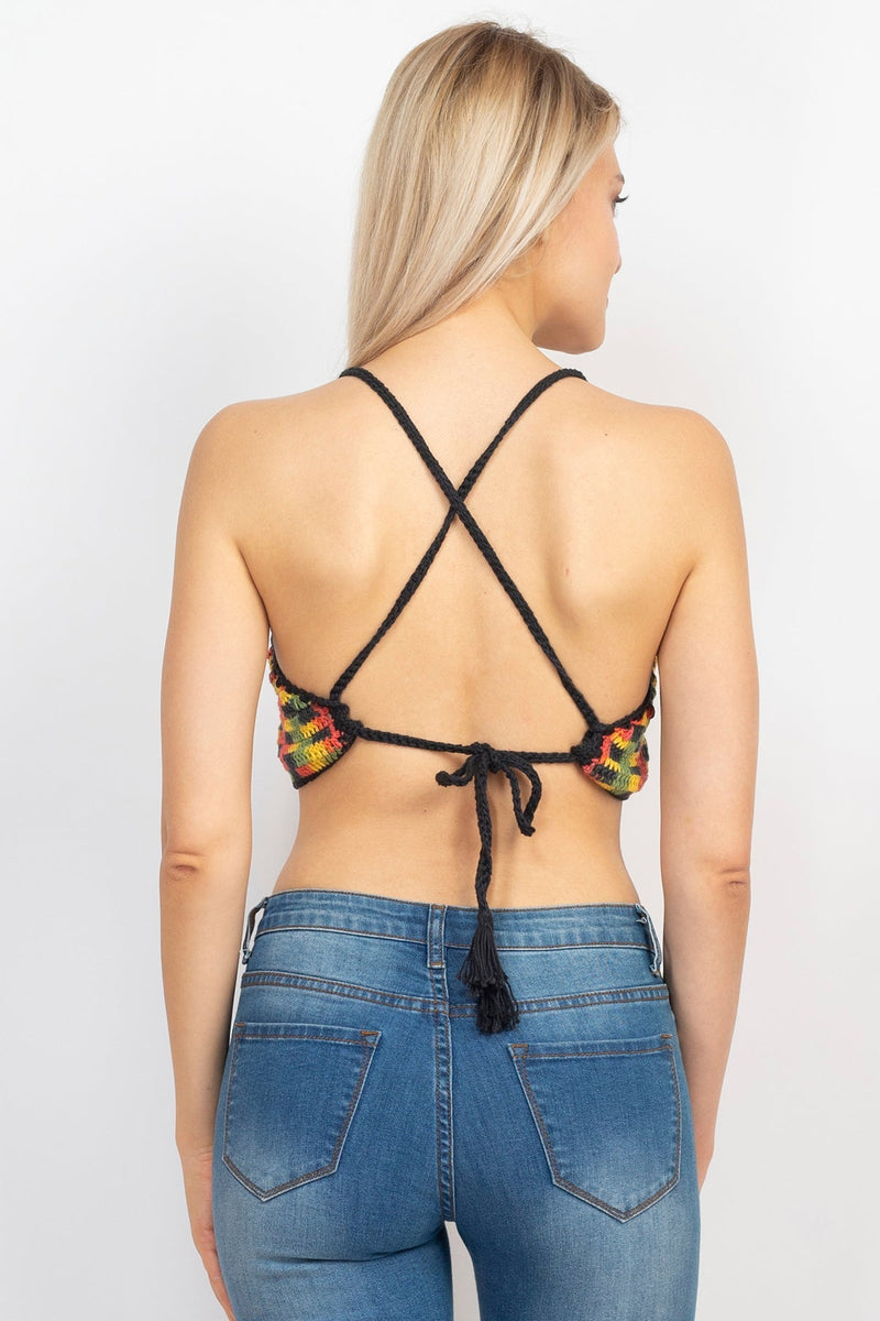 Space Tie-dye Crochet Halter Top