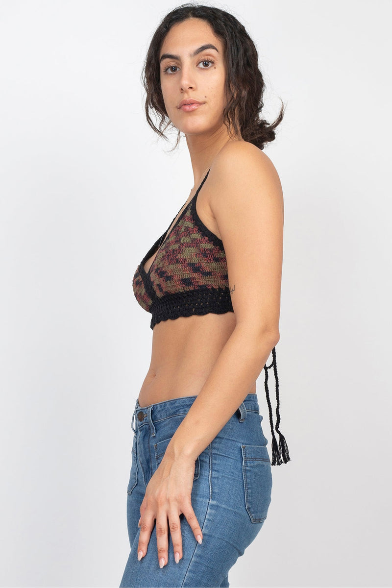 Solid Space Tie-dye Crochet Top