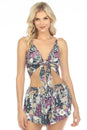 Load image into Gallery viewer, Mushroom Love Print Tie Front Bra Top
